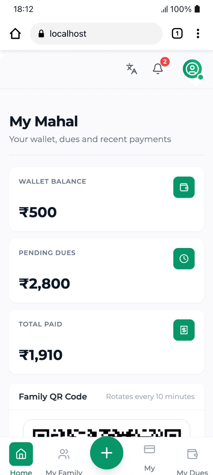 Mobile App — Daftar Smart Mahal